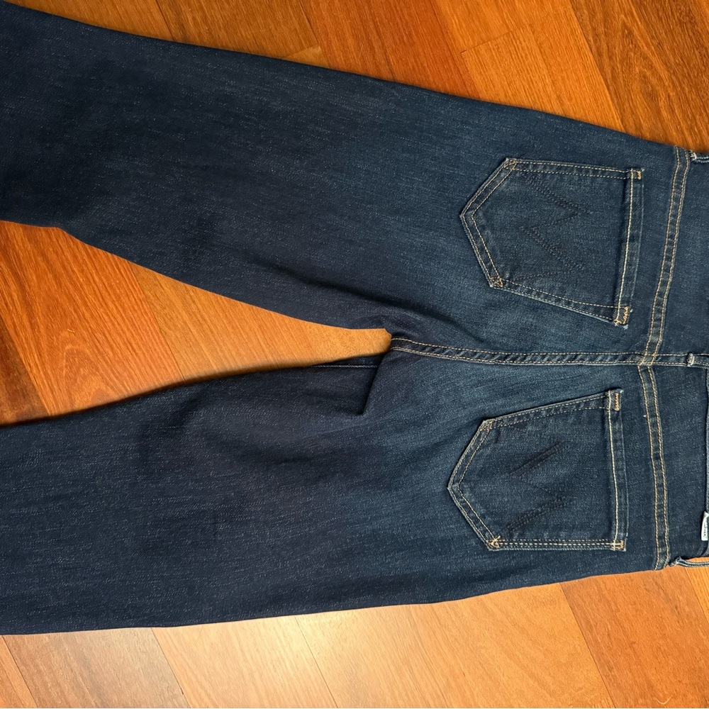 MOTHER The Insider High Rise Crop Step Fray Bootcut Jeans